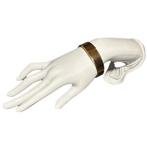 Vintage Signed Napier Gold Tone Hinged‎ Opening Cuff Bracelet J19-37
